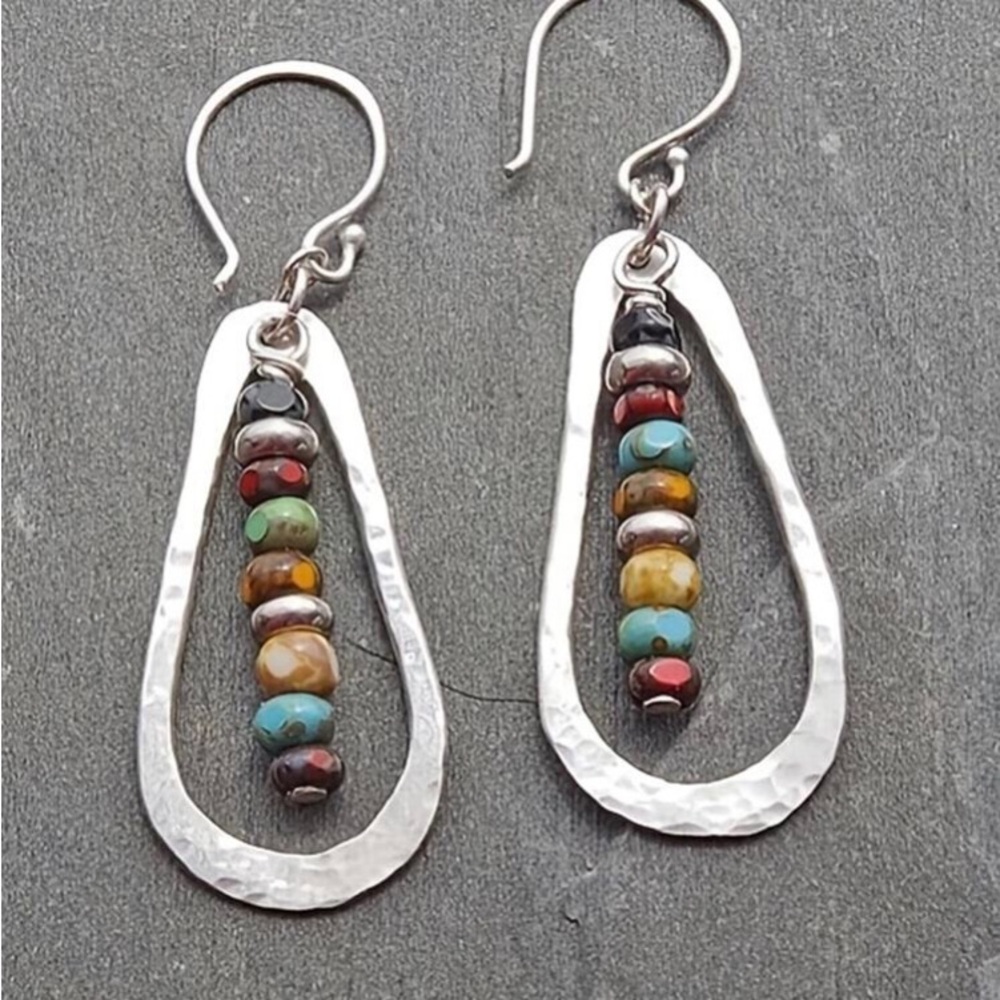 Silver teardrop earrings